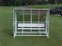 8-foot Euro Series team shelter with white powder-coat finish